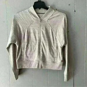 Calvin Klein Full Zip Collared Knit Gray  Sweater Small